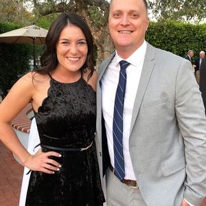 Black Velvet Scalloped Dress Size 6